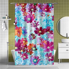 Cosmos Flowers Shower Curtain 48  x 72  (Small) 