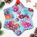 Cosmos Flowers Ornament (Snowflake) Front