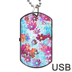 Cosmos Flowers Dog Tag USB Flash (One Side)