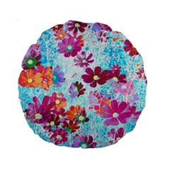 Cosmos Flowers Standard 15  Premium Round Cushions