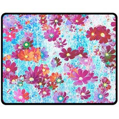 Cosmos Flowers Double Sided Fleece Blanket (Medium) 