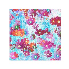 Cosmos Flowers Small Satin Scarf (Square)