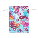 Cosmos Flowers Lightweight Drawstring Pouch (L) Front