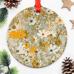 Cosmos Flowers Sepia Color Ornament (round) by DinkovaArt