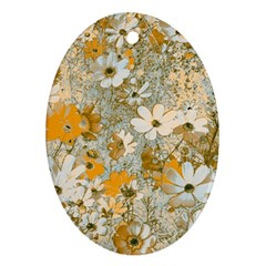 Cosmos Flowers Sepia Color Ornament (oval) by DinkovaArt