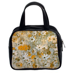 Cosmos Flowers Sepia Color Classic Handbag (two Sides) by DinkovaArt