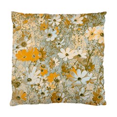 Cosmos Flowers Sepia Color Standard Cushion Case (one Side) by DinkovaArt