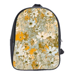 Cosmos Flowers Sepia Color School Bag (large) by DinkovaArt