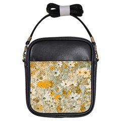 Cosmos Flowers Sepia Color Girls Sling Bag by DinkovaArt