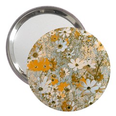 Cosmos Flowers Sepia Color 3  Handbag Mirrors by DinkovaArt