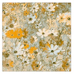 Cosmos Flowers Sepia Color Large Satin Scarf (square) by DinkovaArt