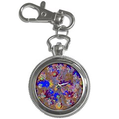 Cosmos Flowers Brown Blue Key Chain Watches by DinkovaArt