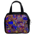 Cosmos Flowers Brown Blue Classic Handbag (Two Sides) Front