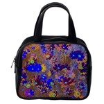 Cosmos Flowers Brown Blue Classic Handbag (Two Sides) Back