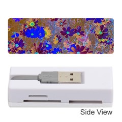 Cosmos Flowers Brown Blue Memory Card Reader (stick) by DinkovaArt