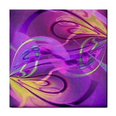 Infinity Painting Purple Tile Coaster by DinkovaArt