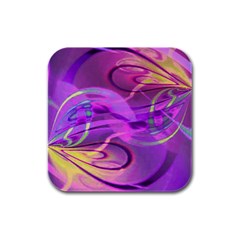 Infinity Painting Purple Rubber Square Coaster (4 Pack)  by DinkovaArt