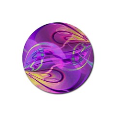 Infinity Painting Purple Rubber Round Coaster (4 Pack)  by DinkovaArt