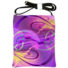 Infinity Painting Purple Shoulder Sling Bag by DinkovaArt