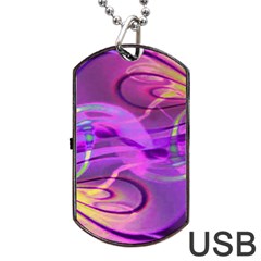 Infinity Painting Purple Dog Tag Usb Flash (one Side) by DinkovaArt