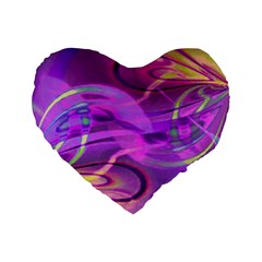 Infinity Painting Purple Standard 16  Premium Heart Shape Cushions by DinkovaArt