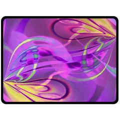 Infinity Painting Purple Double Sided Fleece Blanket (large)  by DinkovaArt