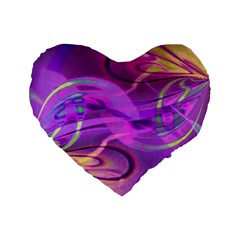 Infinity Painting Purple Standard 16  Premium Flano Heart Shape Cushions by DinkovaArt