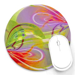 Infinity Painting Green Round Mousepads by DinkovaArt