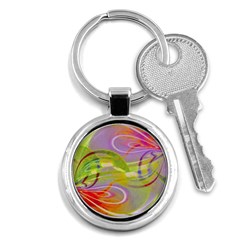 Infinity Painting Green Key Chain (round) by DinkovaArt