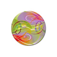 Infinity Painting Green Magnet 3  (round) by DinkovaArt