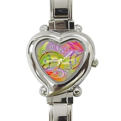 Infinity Painting Green Heart Italian Charm Watch by DinkovaArt