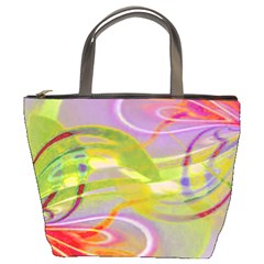 Infinity Painting Green Bucket Bag by DinkovaArt