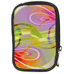 Infinity Painting Green Compact Camera Leather Case by DinkovaArt