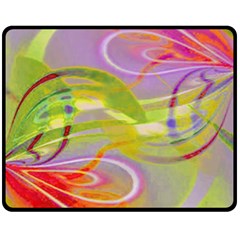 Infinity Painting Green Fleece Blanket (medium)  by DinkovaArt