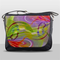 Infinity Painting Green Messenger Bag by DinkovaArt