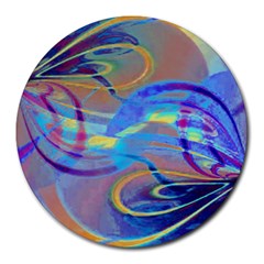 Infinity Painting Blue Round Mousepads by DinkovaArt