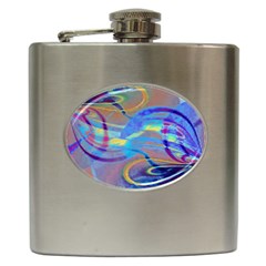 Infinity Painting Blue Hip Flask (6 Oz) by DinkovaArt