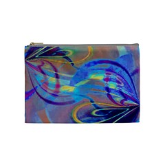 Infinity Painting Blue Cosmetic Bag (medium) by DinkovaArt