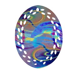 Infinity Painting Blue Ornament (oval Filigree) by DinkovaArt