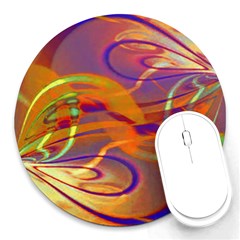 Infinity Painting Orange Round Mousepads by DinkovaArt