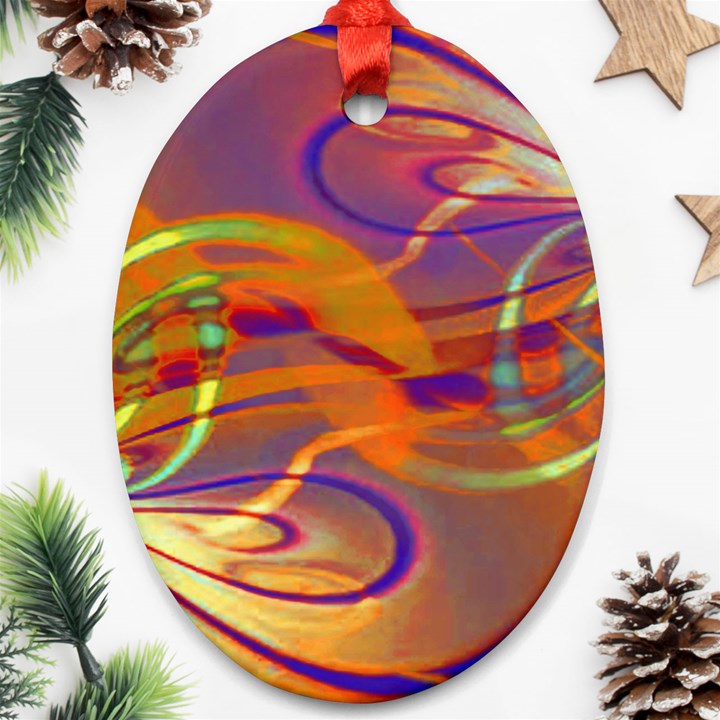 Infinity Painting Orange Ornament (Oval)