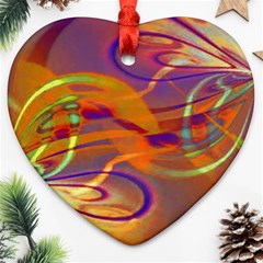 Infinity Painting Orange Ornament (heart) by DinkovaArt