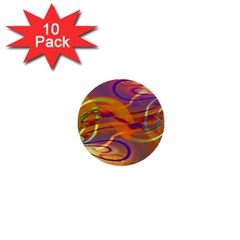 Infinity Painting Orange 1  Mini Buttons (10 Pack)  by DinkovaArt