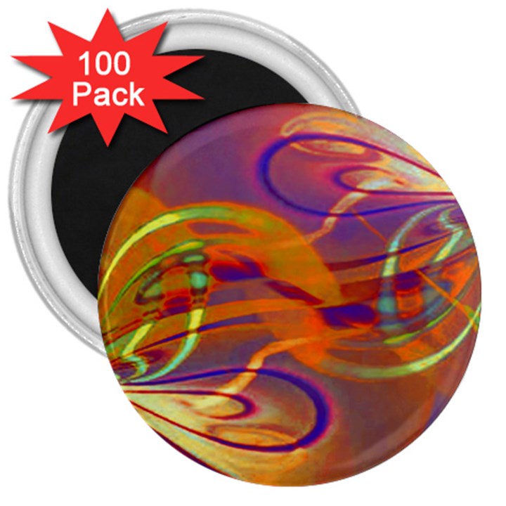 Infinity Painting Orange 3  Magnets (100 pack)