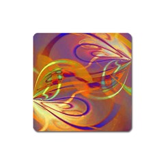 Infinity Painting Orange Square Magnet by DinkovaArt