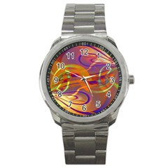 Infinity Painting Orange Sport Metal Watch by DinkovaArt