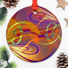 Infinity Painting Orange Round Ornament (two Sides) by DinkovaArt