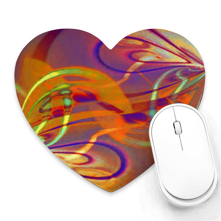 Infinity Painting Orange Heart Mousepads