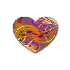 Infinity Painting Orange Rubber Coaster (heart)  by DinkovaArt