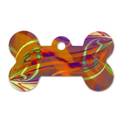 Infinity Painting Orange Dog Tag Bone (one Side) by DinkovaArt